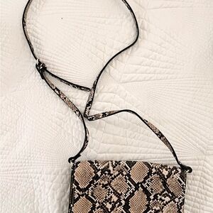 H&M Black and Tan Snakeskin Crossbody Bag